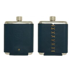 Whiskey Leatherwoks Stillwater Stainless Flask in Marine Blue